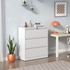 Lateral File Cabinet 3 Drawer, White Filing Cabinet with Lock, Lockable File Cabinet for Home Office, Locking Metal File Cabinet for Legal/Letter/A4/F4 Size
