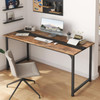 Computer Desk Large Office Desk, 59.8 Inch Gaming Desk Writing Desk Work Desk for Home Office, Study, Modern Simple Wooden Desk, Large Legroom, Metal Frame, Rustic/Black