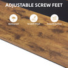Computer Desk Large Office Desk, 59.8 Inch Gaming Desk Writing Desk Work Desk for Home Office, Study, Modern Simple Wooden Desk, Large Legroom, Metal Frame, Rustic/Black
