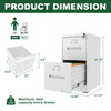 2 Drawer File Cabinet with Lock Metal Vertical File Cabinet Office Home, A4 Legal/Letter Size Narrow File Cabinet Locked,Assembly Required
