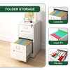 2 Drawer File Cabinet with Lock Metal Vertical File Cabinet Office Home, A4 Legal/Letter Size Narrow File Cabinet Locked,Assembly Required