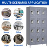 12 Door 72"H Metal Lockers With Lock for Employees,Storage Locker Cabinet for Home Gym Office School Garage,Gray