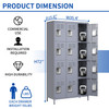 12 Door 72"H Metal Lockers With Lock for Employees,Storage Locker Cabinet for Home Gym Office School Garage,Gray