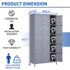 15 Door 72"H Metal Lockers With Lock for Employees,Storage Locker Cabinet for Home Gym Office School Garage,Easy Assembly,Gray