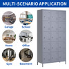 15 Door 72"H Metal Lockers With Lock for Employees,Storage Locker Cabinet for Home Gym Office School Garage,Easy Assembly,Gray