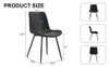 Black artificial leather backrest cushion dining chair, black metal legs, curved widened cushion design for more comfort, suitable for restaurants, kitchens, bedrooms, offices.(4 chairs) 0502