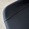 Black artificial leather backrest cushion dining chair, black metal legs, curved widened cushion design for more comfort, suitable for restaurants, kitchens, bedrooms, offices.(4 chairs) 0502