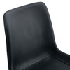 Black artificial leather backrest cushion dining chair, black metal legs, curved widened cushion design for more comfort, suitable for restaurants, kitchens, bedrooms, offices.(4 chairs) 0502
