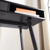 Mid Century Desk with USB Ports and Power Outlet, Modern Writing Study Desk with Drawers, Multifunctional Home Office Computer Desk Black