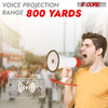 5 Core Megaphone Bullhorn Speaker 30W Bull Horn Battery Power Mini Cheer Megafono 800 Feet Range Loudspeaker W Siren Recording Ergonomic Handle for Coaches Football Baseball Cheerleading - 6R
