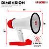 5 Core Megaphone Bullhorn Speaker 30W Bull Horn Battery Power Mini Cheer Megafono 800 Feet Range Loudspeaker W Siren Recording Ergonomic Handle for Coaches Football Baseball Cheerleading - 6R