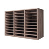 Literature Organizer, 27 Compartments Office Mailbox with Removable Shelves, Wood Mailbox Sorter Particle Board Office Home Classroom Storage, File Sorter for File, Document, Paper, Black-Grey