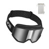 Ski Goggles, Cylindrical Lens with Silver Mirror Revo Coating, OTG Anti fog Snow Goggles for Men Women Youth, TPU Frame & Ventilation Structure, Suitable for Skiing, Skating, Snowboarding, Cycling