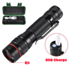 2 Pack USB Rechargeable LED Flashlight Adjustable Focus 3-Modes Outdoor Mini Flashlight W/ USB Cable+Mini Box