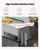 VEVOR Commercial Food Warmer, 1500W Electric Stainless Steel Steam Food Warmer with Glass Cover, 6 x 1/3 Size Pans Buffet Bain Marie with Soup & Perforated Ladles, for Catering, Restaurant & Party