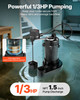 Submersible Sewage Pump, 1/3 HP, 3000 GPH Cast Iron Sewage/Effluent Pump with Automatic Float Switch, 1.5-Inch NPT Discharge, 120V, 25 ft Lift, for Basement, Septic Tank, Residential Sump Basin