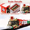 Electric Train Set Kid Toy Xmas Steam Train Kit Tree Surround Track Battery Operated with Sound Light Santa Claus Christmas Gift