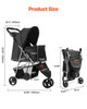 Pet Stroller Foldable 3 Wheels Dog Stroller with Brake up to 35lbs Travel Camp