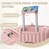 20"/24"/28" 3 pcs/set in ABS Spinner Wheel Luggage, Carry on Suitcase, with Cup Holder & USB Port & Phone Holder (Pink)