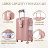 20"/24"/28" 3 pcs/set in ABS Spinner Wheel Luggage, Carry on Suitcase, with Cup Holder & USB Port & Phone Holder (Pink)