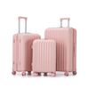 20"/24"/28" 3 pcs/set in ABS Spinner Wheel Luggage, Carry on Suitcase, with Cup Holder & USB Port & Phone Holder (Pink)