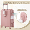 20"/24"/28" 3 pcs/set in ABS Spinner Wheel Luggage, Carry on Suitcase, with Cup Holder & USB Port & Phone Holder (Pink)