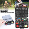 188PCS Fishing Accessory Kit - Includes Hooks, Sinker Weights, Lures, Swivels & More, Premium Corrosion-Resistant Material with Tackle Box for Easy Storage & Carry, Ideal Gift for Fishermen