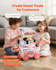 VEVOR Ice Cream Cart for Kids Pretend Play Ice Cream Shop for Kids Aged 3+ Pink