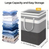 2-Pack Large Foldable Laundry Hampers, 19.81 Gallon Waterproof Clothes Baskets with Extended Handles, Freestanding Tall Laundry Bins for Clothes & Toys, Gradient Gray Laundry Organizer for Home & Dorm