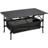 Folding Camping Table, Roll-up Ultra Compact Outdoor Portable Fold Up Lightweight beach Table, with Large Storage and Carry Bag, for Outdoor Cooking, Picnic, Camp, Boat, Travel