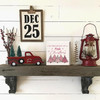 Christmas Decor Red Truck Christmas Wooden Box Signs Buffalo Plaid Christmas Decorations Christmas Decor for Home Office Bedroom Fireplace Car Tiered Tray Decor Christmas Gifts for Women 5x5