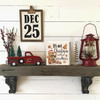 Christmas Decor Red Truck Christmas Wooden Box Signs Buffalo Plaid Christmas Decorations Christmas Decor for Home Office Bedroom Fireplace Car Tiered Tray Decor Christmas Gifts for Women 5x5