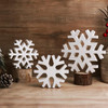 Rustic Farmhouse Table Decoration, 3 Pcs Snowflake Wooden Sign, Multiple Sizes Christmas Tiered Tray Decor for Xmas New Year Winter Holiday Home Decorations