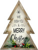 Christmas Decorations for Home Farmhouse Merry Christmas Tree with Pinecones Wooden Decorative Block Rustic Tabletop Xmas Party Holiday Décor