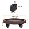 8 Pack Plant Caddy with Wheels, Heavy Duty 12.2 Inch Rolling Plant Stand for Moving Potted Flowers Indoor Outdoor, Brown