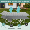 75 Inch Heavy Duty Folding Camping Cot with Flip Mattress Portable Guest Bed with Carry Bag 600 lbs Capacity for Adults and Teens Ideal for Travel Garden Balcony and Outdoor Use