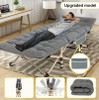 75 Inch Heavy Duty Folding Camping Cot with Flip Mattress Portable Guest Bed with Carry Bag 600 lbs Capacity for Adults and Teens Ideal for Travel Garden Balcony and Outdoor Use
