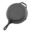 4 Piece Cast Iron Skillet Frying Pan Set 6 8 10 12 in with Silicone Handle Black
