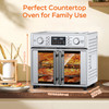 29.5QT French Door Air Fryer Toaster Oven Combo, Countertop Oven with 14 Presets & Digital Control, Stainless Steel Large Toaster Oven for Baking, Roasting, Includes Accessories,Silver