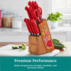Sweet Rose 11-Piece Stainless Steel Knife Block Set, Red