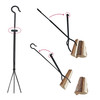 5 Pcs Iron Fireplace Tools Sets; Fireplace Accessories Tools with Holder; for Indoor Outdoor Fireplace Fire Pit; Black