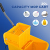 HOMCOM Heavy Duty Janitor Mop Bucket with Wringer, Durable Yellow, Easy Clean-Up