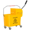 HOMCOM Heavy Duty Janitor Mop Bucket with Wringer, Durable Yellow, Easy Clean-Up