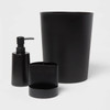 Bath Coordinates Bundle Black: Plastic Hand Washable, Includes Wastebasket & Soap Dispenser