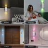 LED Motion Sensor Night Light, 7 Colors Rechargeable Battery Stair Light, Wireless Magnetic Wall Lamp, Cordless LED Wall Night Lights for Steps, Bedroom, Hallway, Courtyard, Holiday Decor, 2-Pack