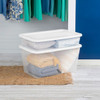 41qt Clear Under Bed Storage Box White