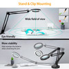 LED Magnifier Desk Lamp 8x Magnifying Glass with Light Swing Arm Desk Table Light USB Reading Lamp