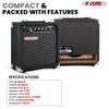 5 Core Guitar Amp 20W Electric Portable Mini Amplifier w Built in 6.5" Speaker Aux Headphone Jack
