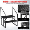 Hot Tub Steps Outdoor, 2 RV Steps with Handrail, Portable RV Stairs 3 Step, Heavy Duty Truck Camper Steps Ladders for Travel Trailers, 5th Wheel, Motor Home, Spa, and Porch