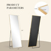 Floor Standing Mirror, Wall Mirror with Stand Aluminum Alloy Thin Frame,21''*64'',Black-rect